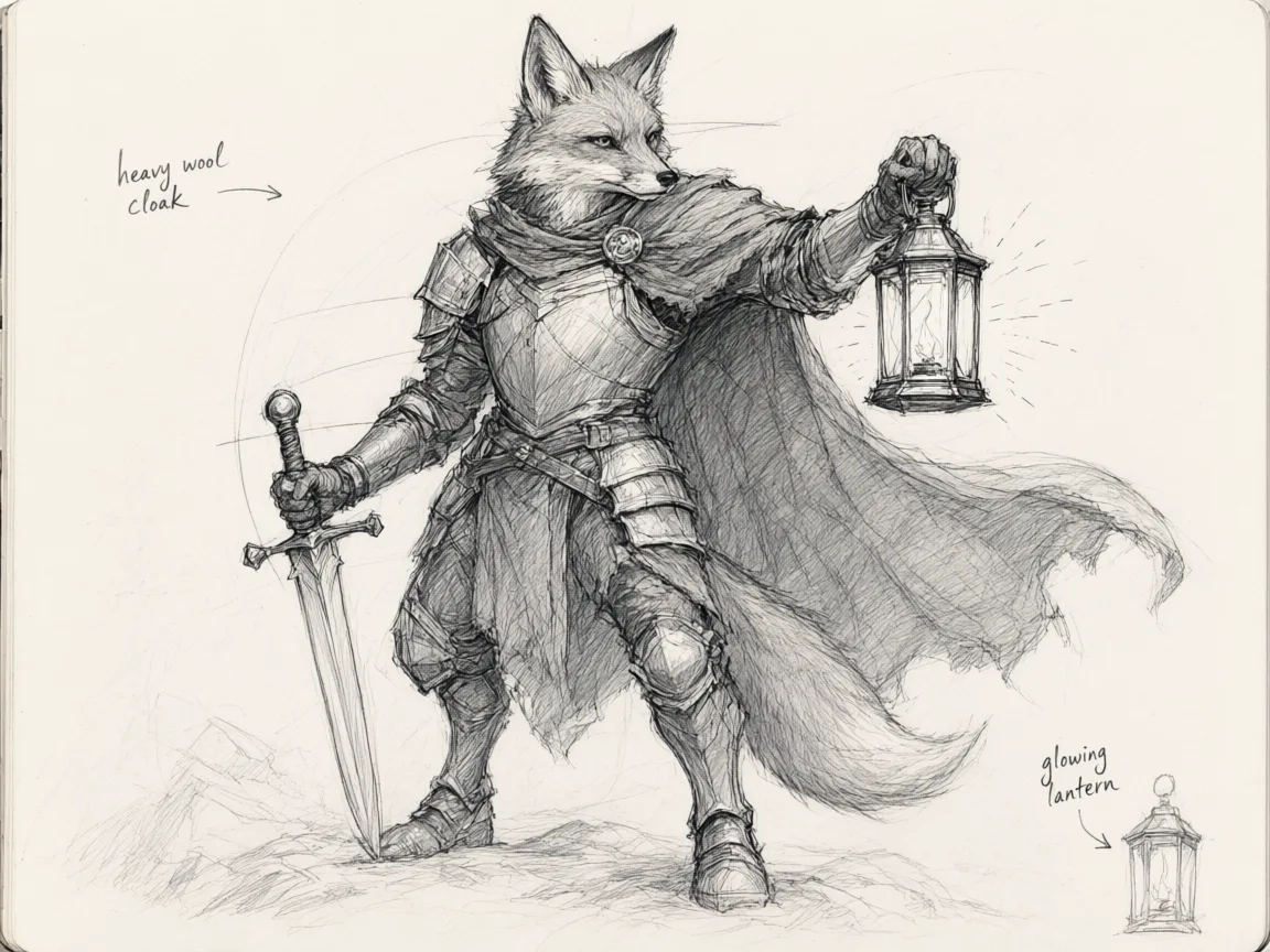 A Game Designer Paints Over a Pencil Sketch - Before